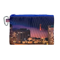 San Francisco Night Evening Lights Canvas Cosmetic Bag (large)