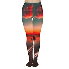 Sunset Dusk Boat Sea Ocean Water Women s Tights by BangZart