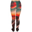 Sunset Dusk Boat Sea Ocean Water Women s Tights View2