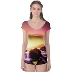 California Sea Ocean Pacific Boyleg Leotard  by BangZart