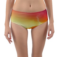 California Sea Ocean Pacific Reversible Mid-waist Bikini Bottoms by BangZart