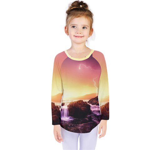 California Sea Ocean Pacific Kids  Long Sleeve Tee by BangZart