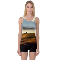 Landscape Mountains Nature Outdoors One Piece Boyleg Swimsuit by BangZart