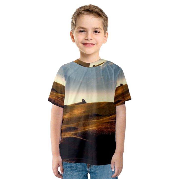 Landscape Mountains Nature Outdoors Kids  Sport Mesh Tee