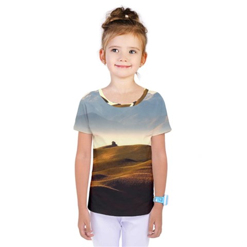 Landscape Mountains Nature Outdoors Kids  One Piece Tee by BangZart