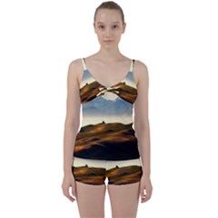 Landscape Mountains Nature Outdoors Tie Front Two Piece Tankini by BangZart