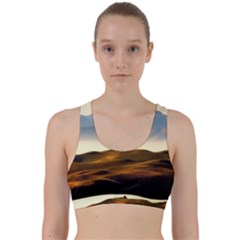 Landscape Mountains Nature Outdoors Back Weave Sports Bra by BangZart