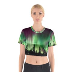 Aurora Borealis Northern Lights Cotton Crop Top by BangZart