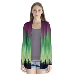 Aurora Borealis Northern Lights Drape Collar Cardigan by BangZart