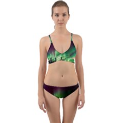 Aurora Borealis Northern Lights Wrap Around Bikini Set by BangZart