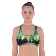 Aurora Borealis Northern Lights Cross Back Sports Bra