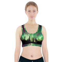 Aurora Borealis Northern Lights Sports Bra With Pocket by BangZart