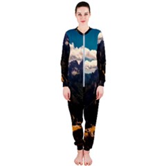 Italy Valley Canyon Mountains Sky Onepiece Jumpsuit (ladies)  by BangZart