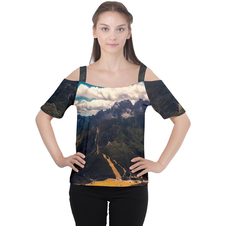 Italy Valley Canyon Mountains Sky Cutout Shoulder Tee