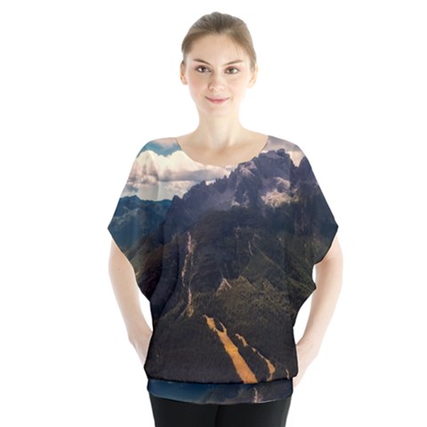 Italy Valley Canyon Mountains Sky Blouse by BangZart