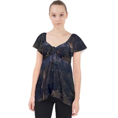 Italy Valley Canyon Mountains Sky Lace Front Dolly Top by BangZart