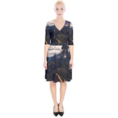 Italy Valley Canyon Mountains Sky Wrap Up Cocktail Dress by BangZart