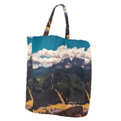 Italy Valley Canyon Mountains Sky Giant Grocery Zipper Tote by BangZart