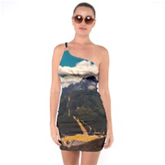 Italy Valley Canyon Mountains Sky One Soulder Bodycon Dress by BangZart