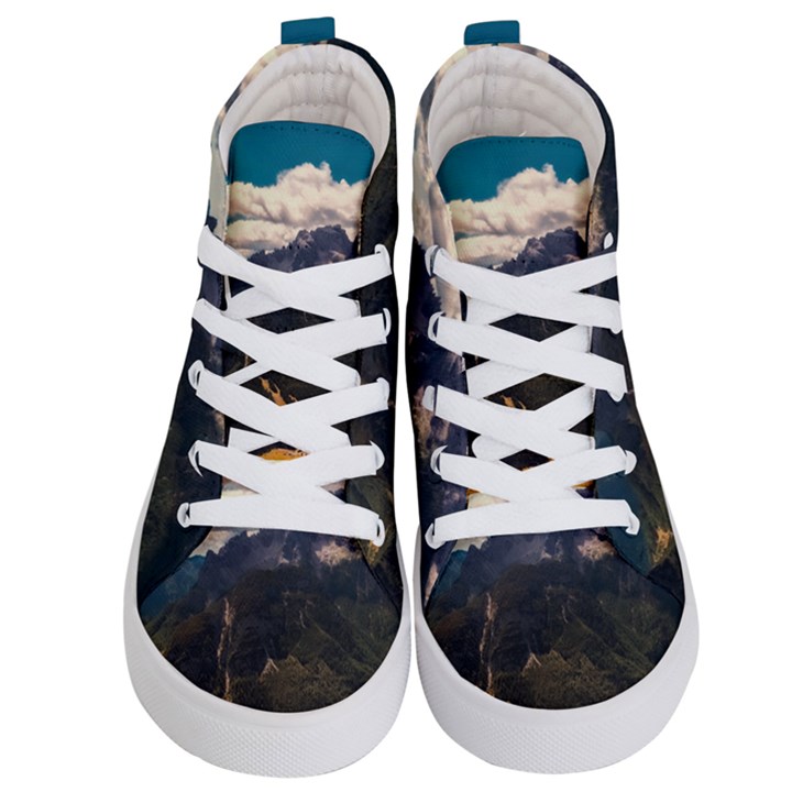 Italy Valley Canyon Mountains Sky Kid s Hi-Top Skate Sneakers