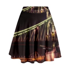 Budapest Hungary Liberty Bridge High Waist Skirt by BangZart