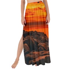 Alabama Sunset Dusk Boat Fishing Maxi Chiffon Tie-up Sarong by BangZart