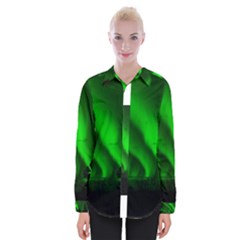 Aurora Borealis Northern Lights Womens Long Sleeve Shirt