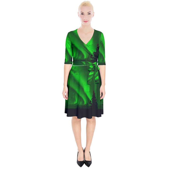 Aurora Borealis Northern Lights Wrap Up Cocktail Dress