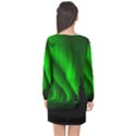 Aurora Borealis Northern Lights Long Sleeve Chiffon Shift Dress  View2