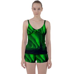 Aurora Borealis Northern Lights Tie Front Two Piece Tankini