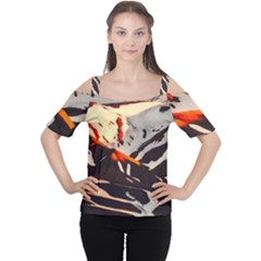 Iceland Landscape Mountains Snow Cutout Shoulder Tee