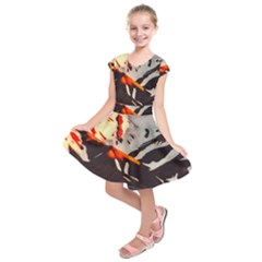 Iceland Landscape Mountains Snow Kids  Short Sleeve Dress by BangZart