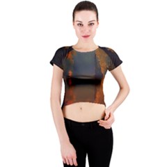 River Water Reflections Autumn Crew Neck Crop Top by BangZart