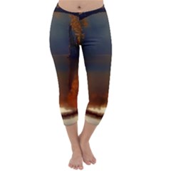 River Water Reflections Autumn Capri Winter Leggings  by BangZart