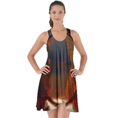 River Water Reflections Autumn Show Some Back Chiffon Dress by BangZart