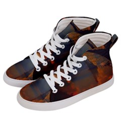 River Water Reflections Autumn Women s Hi-top Skate Sneakers by BangZart