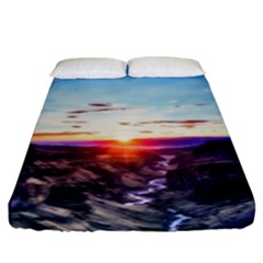 Iceland Landscape Mountains Stream Fitted Sheet (king Size) by BangZart