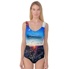 Iceland Landscape Mountains Stream Princess Tank Leotard  by BangZart