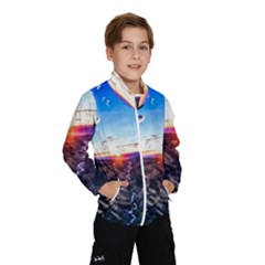 Iceland Landscape Mountains Stream Wind Breaker (kids) by BangZart