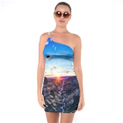 Iceland Landscape Mountains Stream One Soulder Bodycon Dress by BangZart