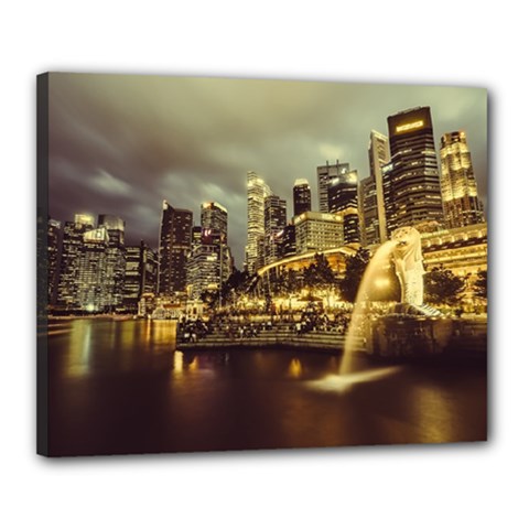 Singapore City Urban Skyline Canvas 20  X 16  by BangZart