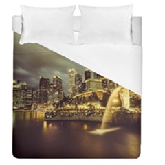 Singapore City Urban Skyline Duvet Cover (queen Size) by BangZart