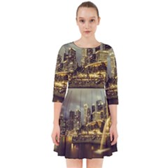 Singapore City Urban Skyline Smock Dress by BangZart