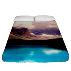 Austria Mountains Lake Water Fitted Sheet (king Size) by BangZart