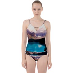 Austria Mountains Lake Water Cut Out Top Tankini Set