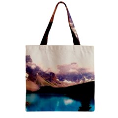 Austria Mountains Lake Water Zipper Grocery Tote Bag by BangZart