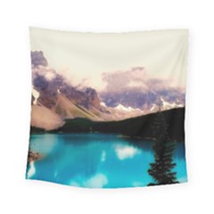 Austria Mountains Lake Water Square Tapestry (small) by BangZart