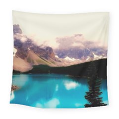 Austria Mountains Lake Water Square Tapestry (large) by BangZart