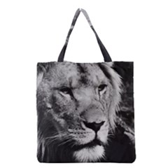 Africa Lion Male Closeup Macro Grocery Tote Bag by BangZart