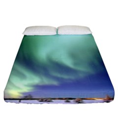 Aurora Borealis Alaska Space Fitted Sheet (king Size) by BangZart